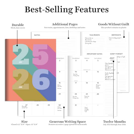 TF Publishing 2025-2026 Big Bold Medium Monthly Planner